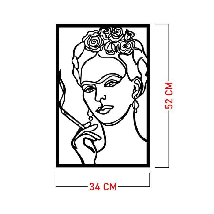Wallity Kahlo Escultura de Pared en Metal Negro Wallity Kahlo Escultura de Pared en Metal Negro